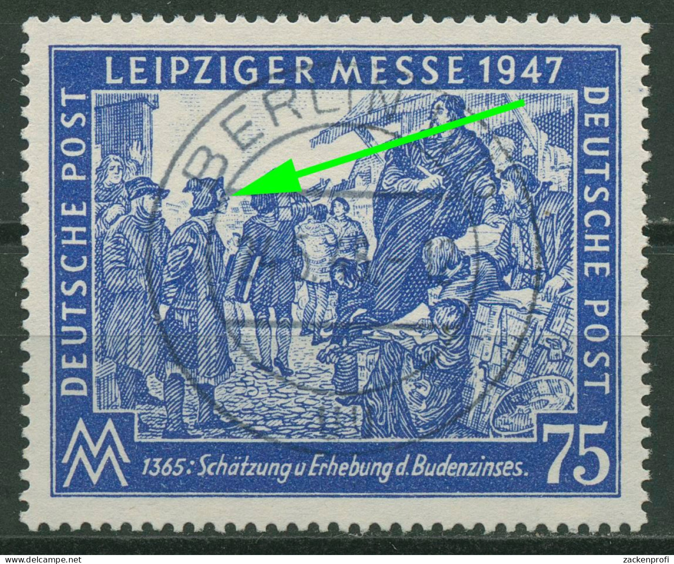 Alliierte Besetzung 1947 Leipziger Messe Mit Plattenfehler 966 VI Gestempelt - Used