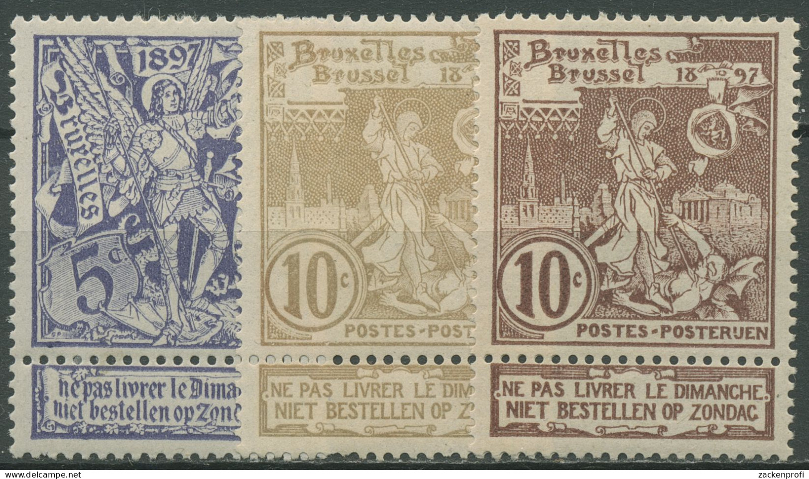 Belgien 1896 Internationale Ausstellung In Brüssel 64/66 Mit Falz - 1894-1896 Expositions