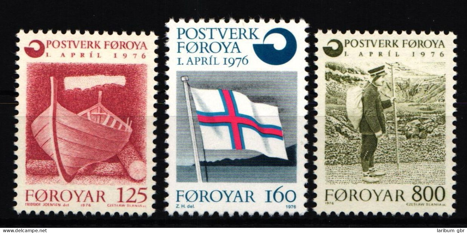 Dänemark Färöer Jahrgang 1976 Mit 21-23 Postfrisch #KG517 - Färöer Inseln