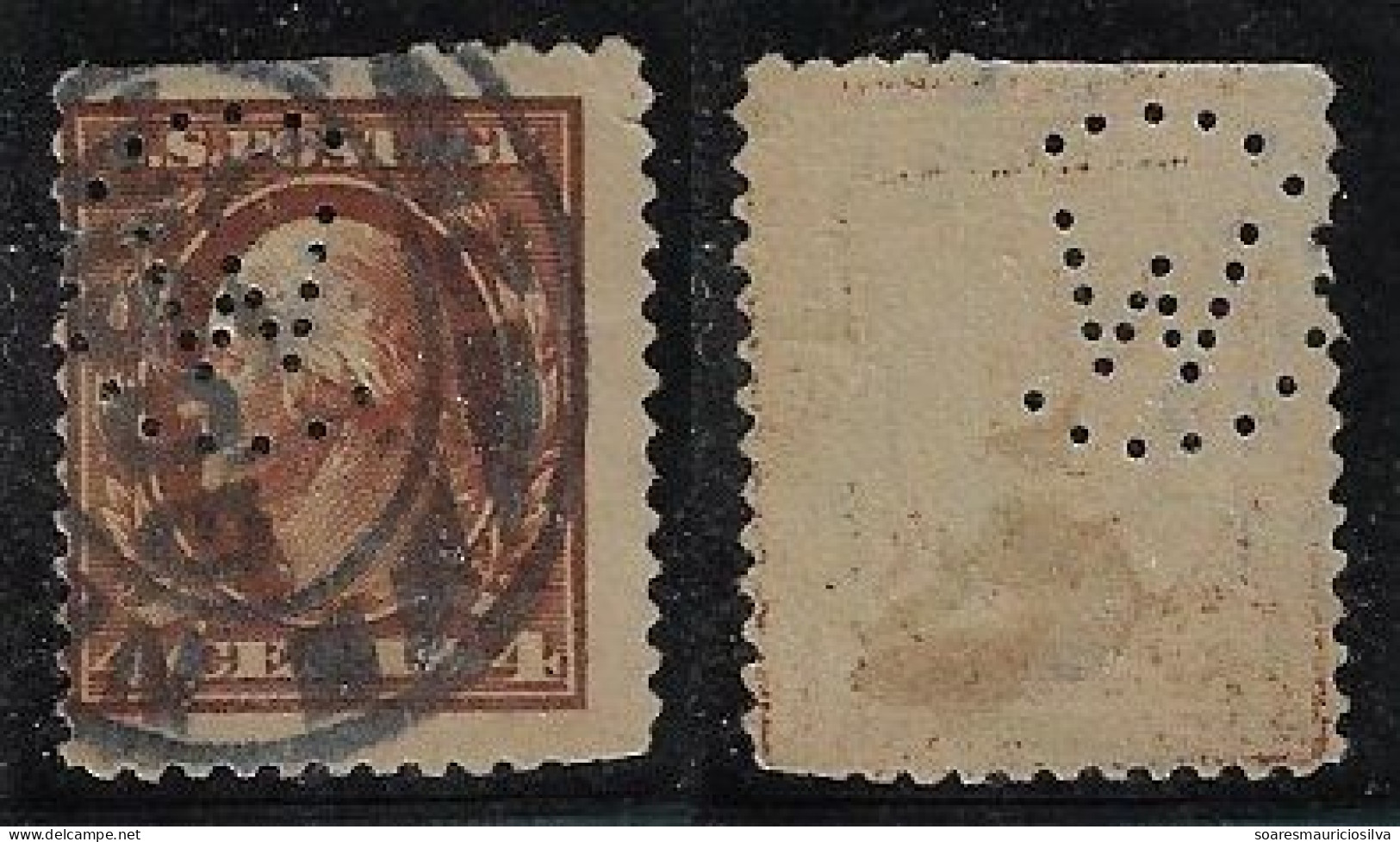 USA United States 1902/1923 Stamp With Perfin CW By P.F. Collier & Son From New York Lochung Perfore - Perforados