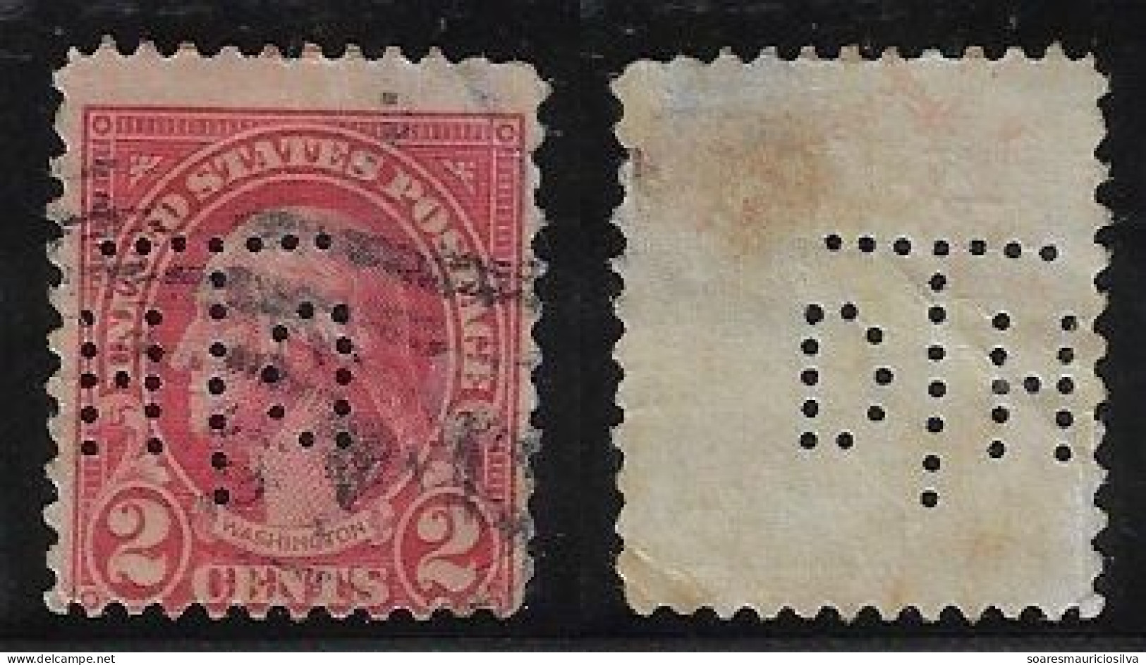 USA United States 1914/1938 Stamp With Perfin DTH By Daily Times Herald From Dallas Lochung Perfore - Perforés