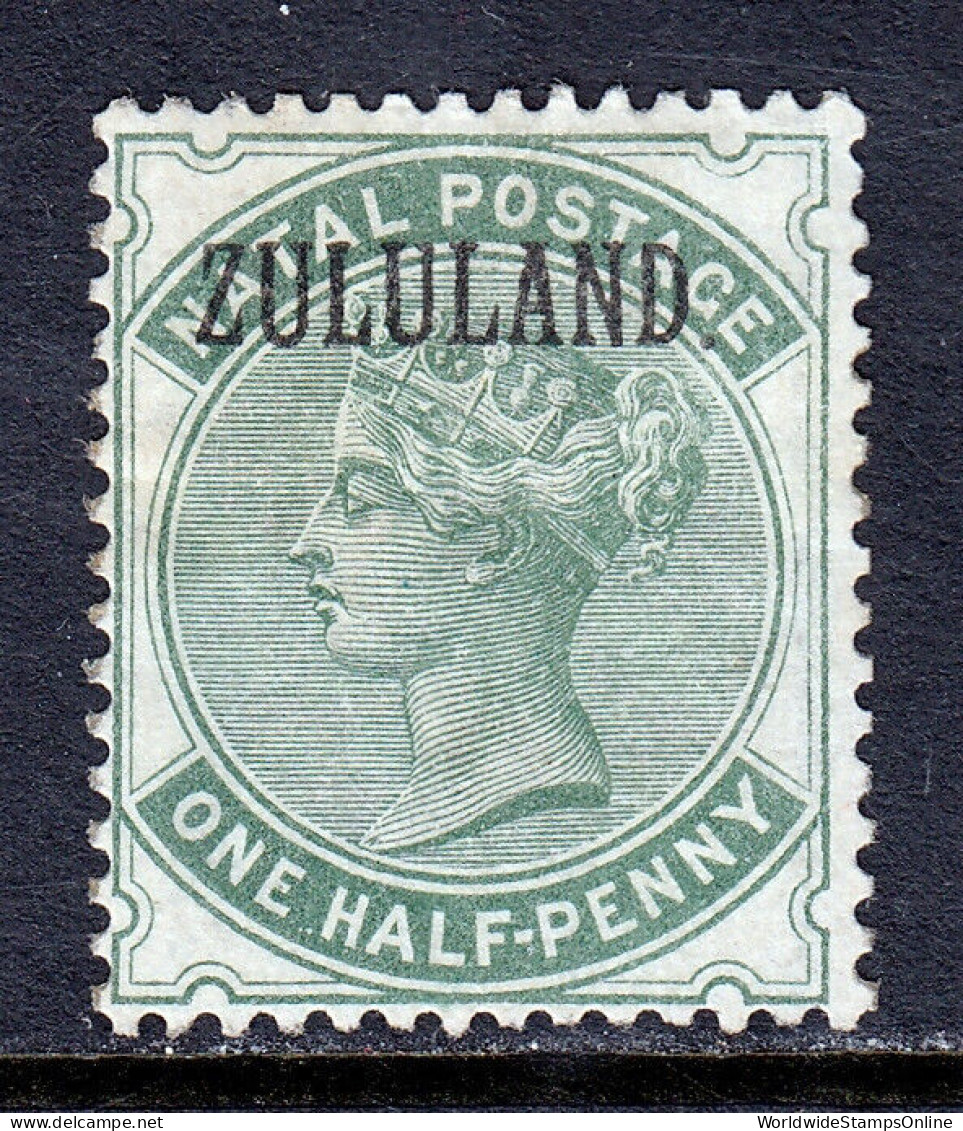 ZULULAND — SCOTT 12a — 1888 ½d QV OVERPRINT WITH PERIOD — MH — SCV $62 - Zoulouland (1888-1902)