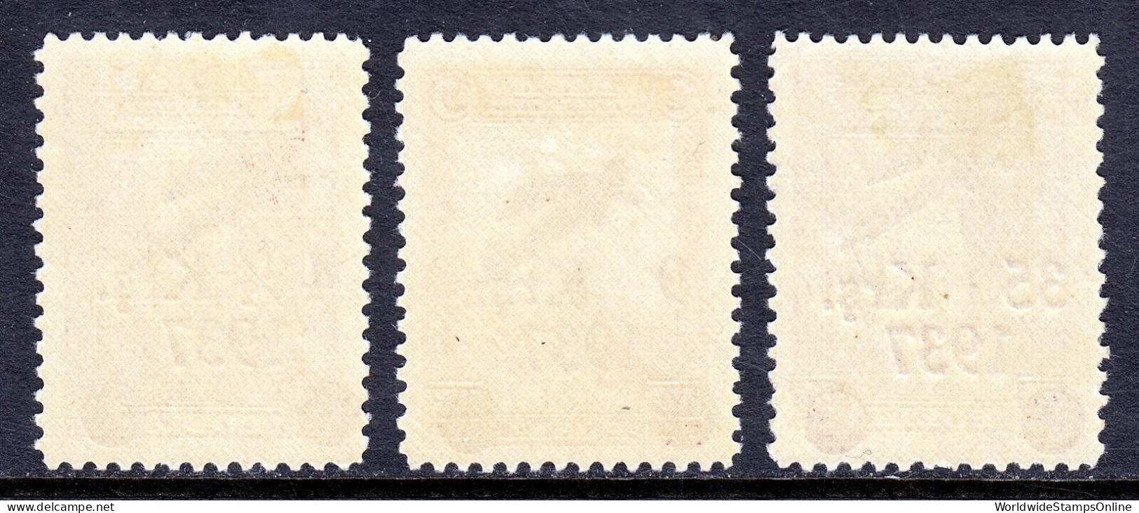 TURKEY — SCOTT C6-C8 — 1937 AIRMAIL SURCHARGE SET — MH — SCV $55 - Poste Aérienne