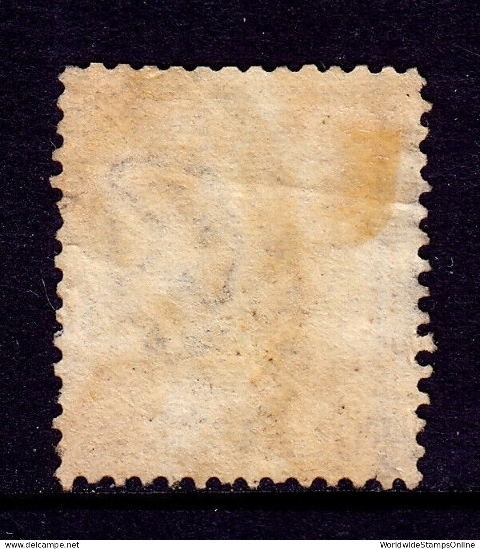 STRAITS SETTLEMENTS — SCOTT 4 — 1867 4c ON 1a BROWN QV — USED — SCV $275 - Straits Settlements