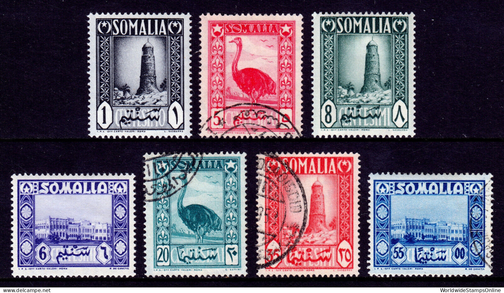 SOMALIA — SCOTT 170/177 — 1950 PICTORIAL ISSUE — MH/USED — SCV $24 - Somalia