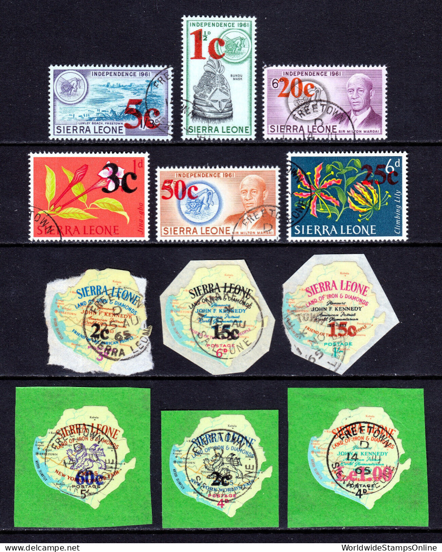 SIERRA LEONE — SCOTT 282/298 — 1965 SURCHARGE ISSUE, SHORT SET — USED — SCV $31 - Sierra Leone (1961-...)