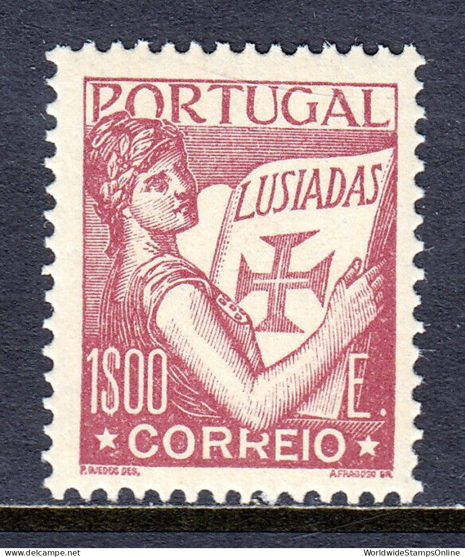 PORTUGAL — SCOTT 512 — 1931 1e CLARET PORTUGAL W/LUSIADS — MNH — SCV $47 - Unused Stamps