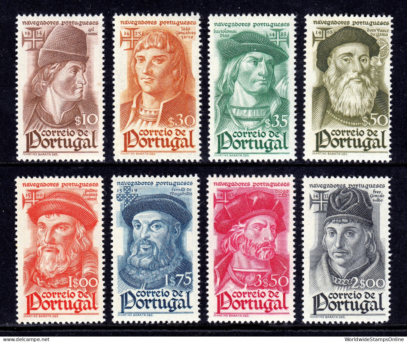 PORTUGAL — SCOTT 642-649 — 1945 NAVIGATORS SET — MNH — SCV $32 - Nuevos