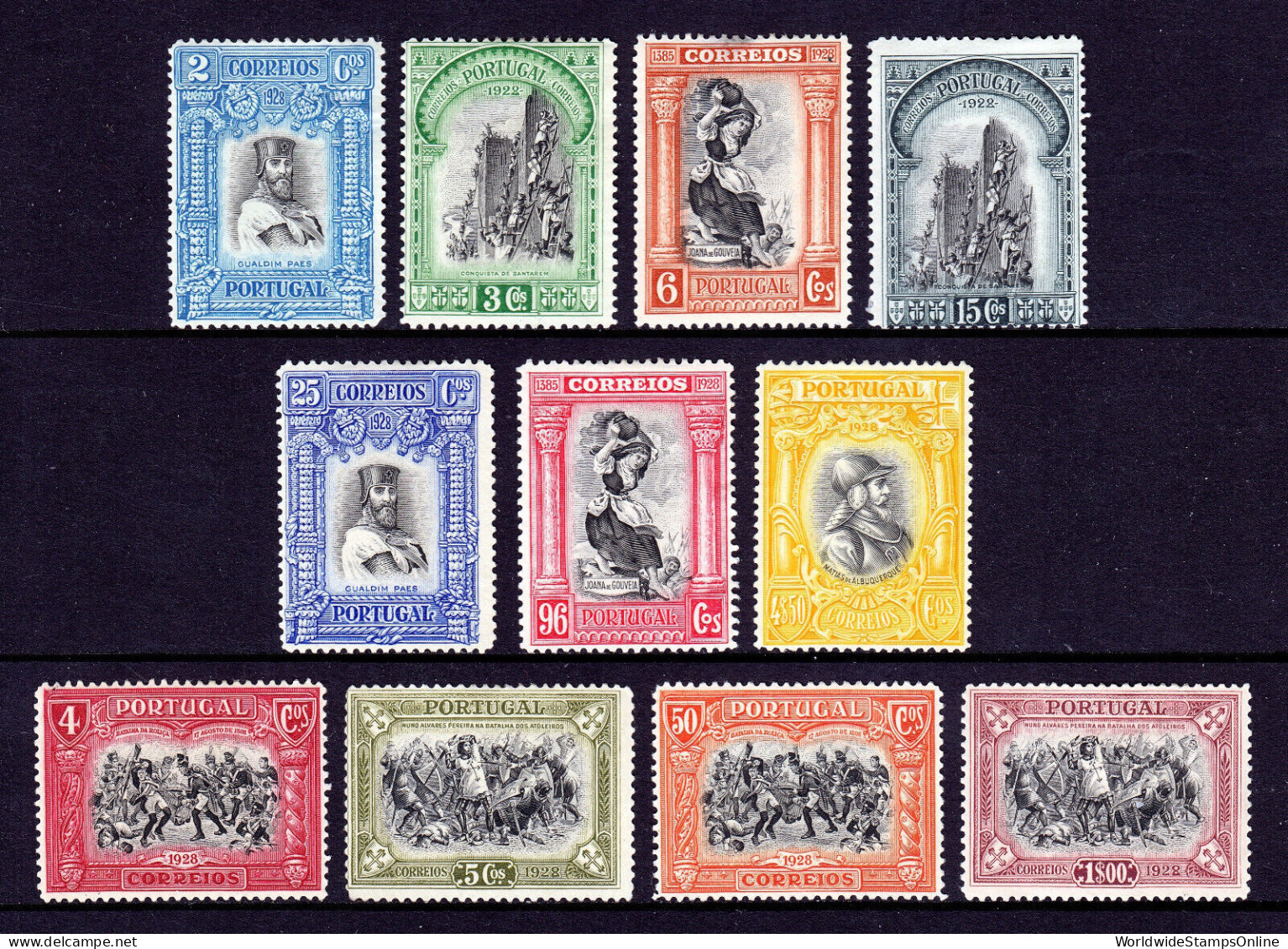 PORTUGAL — SCOTT 437/452 — 1928 3RD INDEPENDENCE ISSUE — MNG — SCV $71 - Ungebraucht