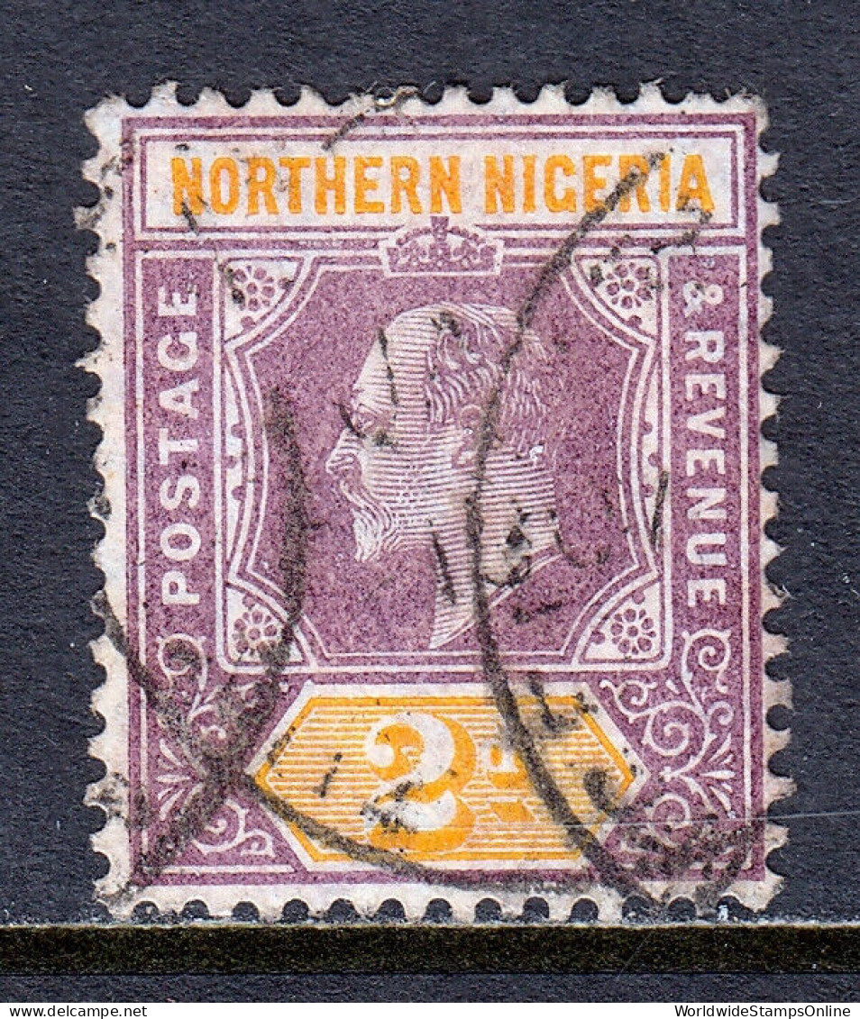 NORTHERN NIGERIA — SCOTT 21 — 1905 2d KEVII ISSUE, ORD. PAPER — USED — SCV $32 - Nigeria (...-1960)