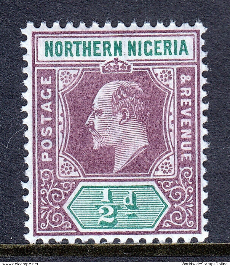 NORTHERN NIGERIA — SCOTT 19 — 1905 ½d KEVII ISSUE, ORD. PAPER — MNH — SCV $27+ - Nigeria (...-1960)