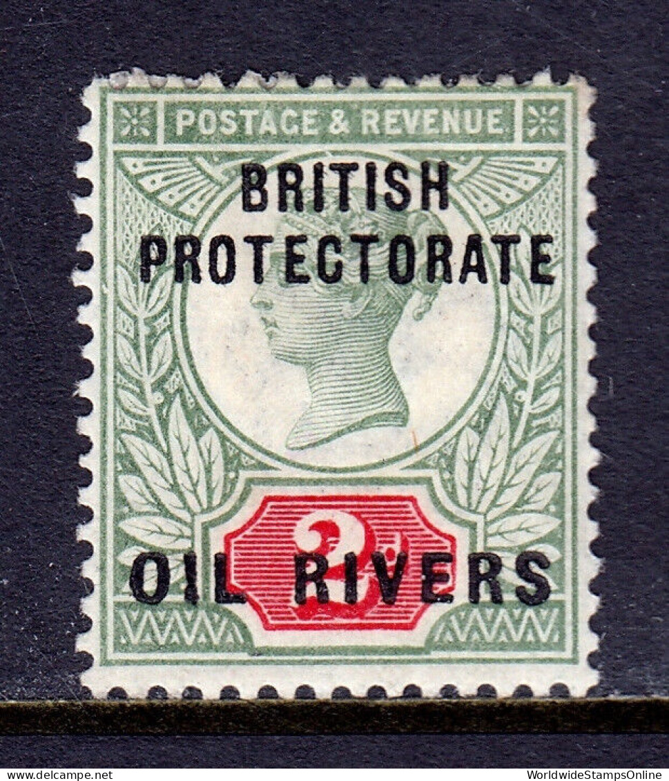 NIGER COAST — SCOTT 3 — 1892 2d QV WITH OIL RIVERS OVERPRINT — MH — SCV $40 - Nigeria (...-1960)