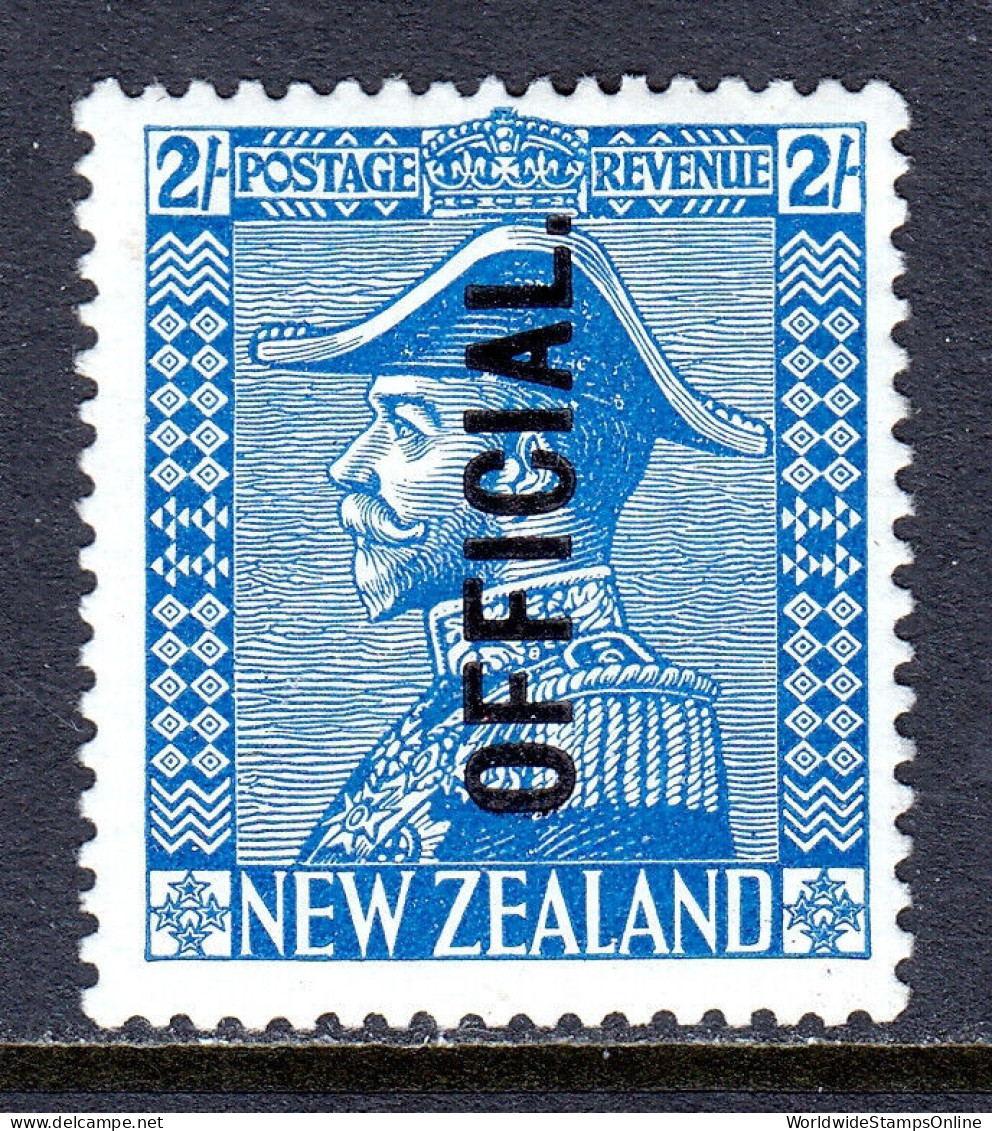 NEW ZEALAND — SCOTT O56 — 1928 2/- KGV ADMIRAL OFFICIAL — MH —SCV $125 - Oficiales