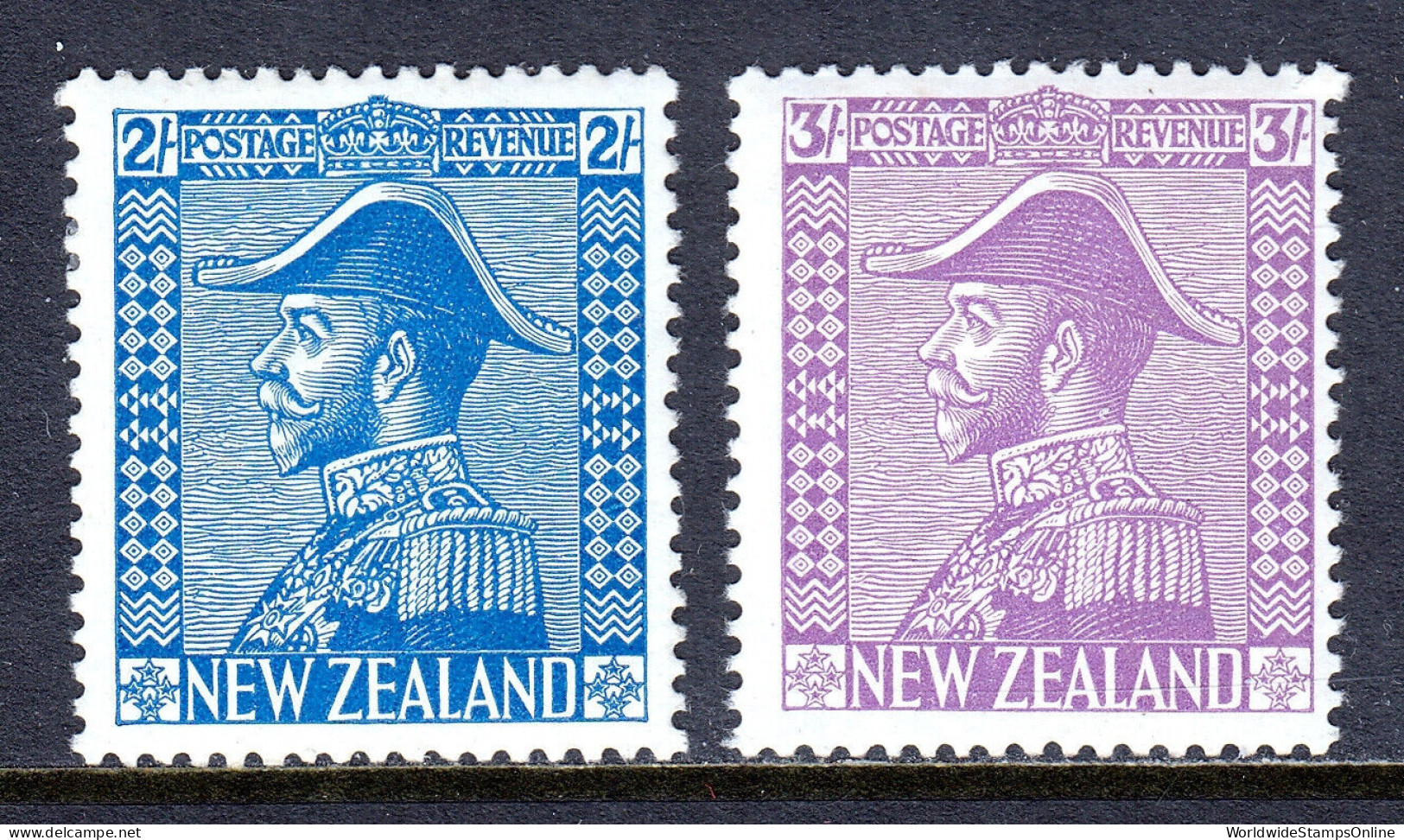 NEW ZEALAND — SCOTT 182-183 — 1926 KGV ADMIRAL'S UNIFORM SET — MH — SCV $200 - Unused Stamps