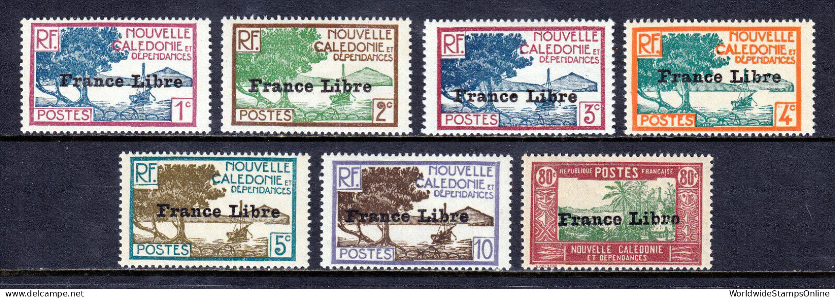 NEW CALEDONIA — SCOTT 217/236  — 1941 FRANCE LIBRE ISSUE — MH — SCV $99 - Unused Stamps