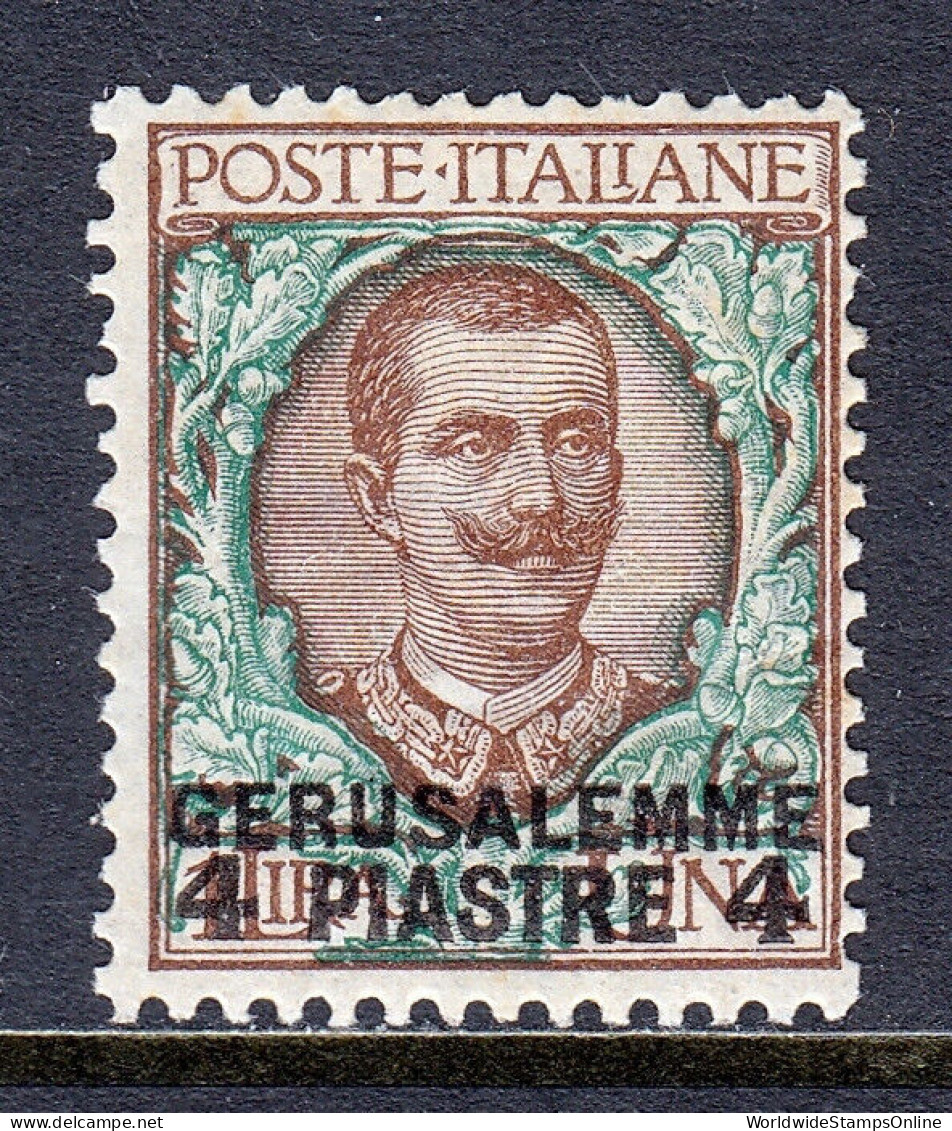 ITALY (OFFICES IN JERUSALEM) — SCOTT 6 — 1909 4pi ON 1L SURCH. — MH — SCV $35 - Unclassified