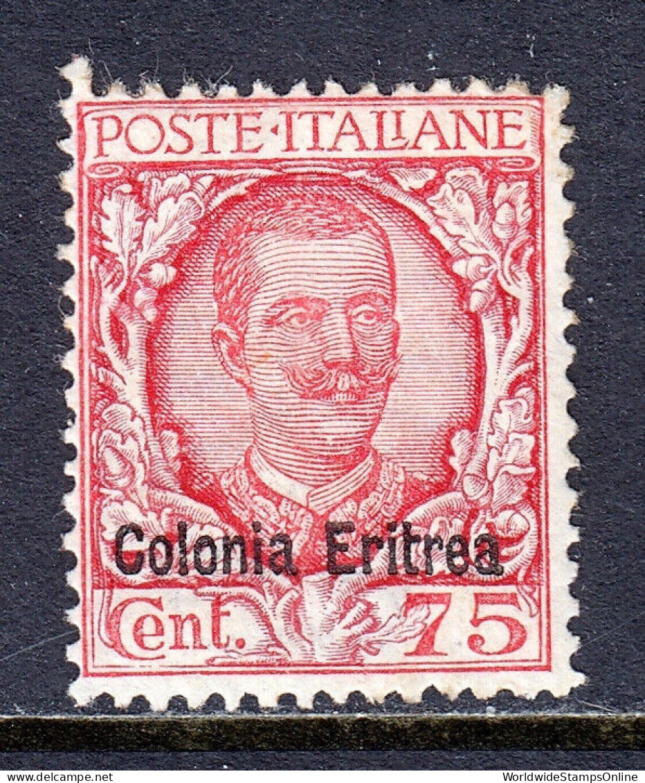 ERITREA — SCOTT 28 — 1928 75c VICTOR EMMANUEL III OVERPRINT — MH — SCV $80 - Eritrée