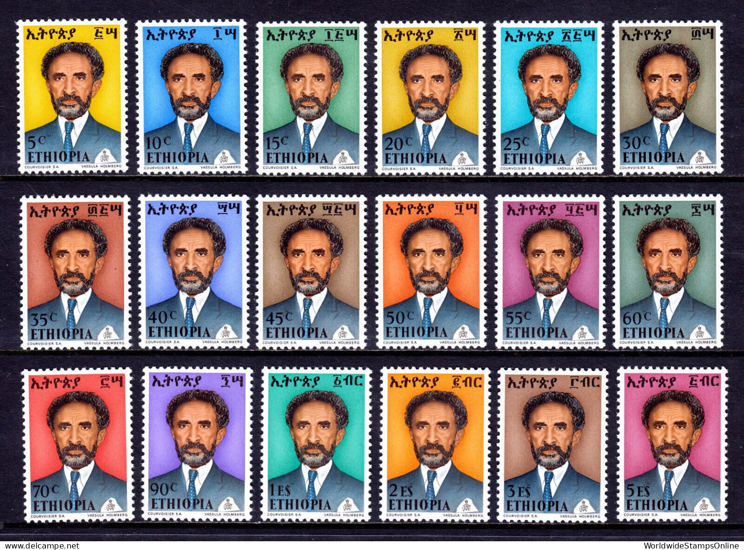 ETHIOPIA — SCOTT 672-689 — 1973 HAILE SELASSIE SET — MNH — SCV $52 - Ethiopie