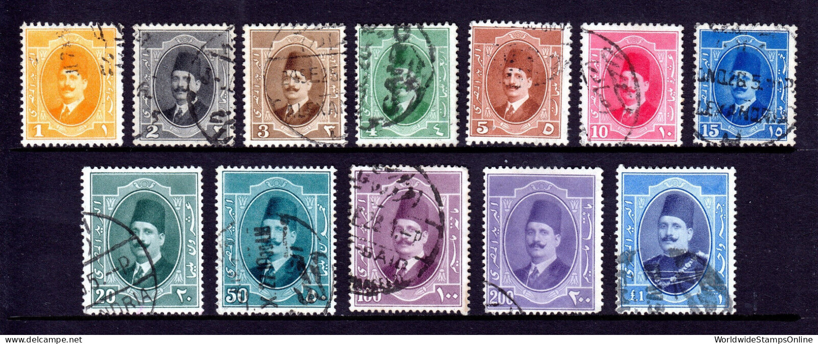 EGYPT — SCOTT 92-103 — 1923-24 KING FUAD SET — USED — SCV $32 - Used Stamps