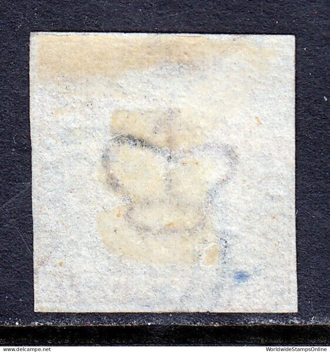 DENMARK — SCOTT 2b — 1851 4rs YELLOW BROWN — USED — SCV $55 - Oblitérés