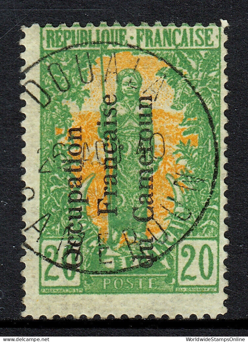 CAMEROUN — SCOTT 123 — 1916 20c OCC. FRANCAISE DU CAMEROUN OVPT — USED — SCV $92 - Gebruikt