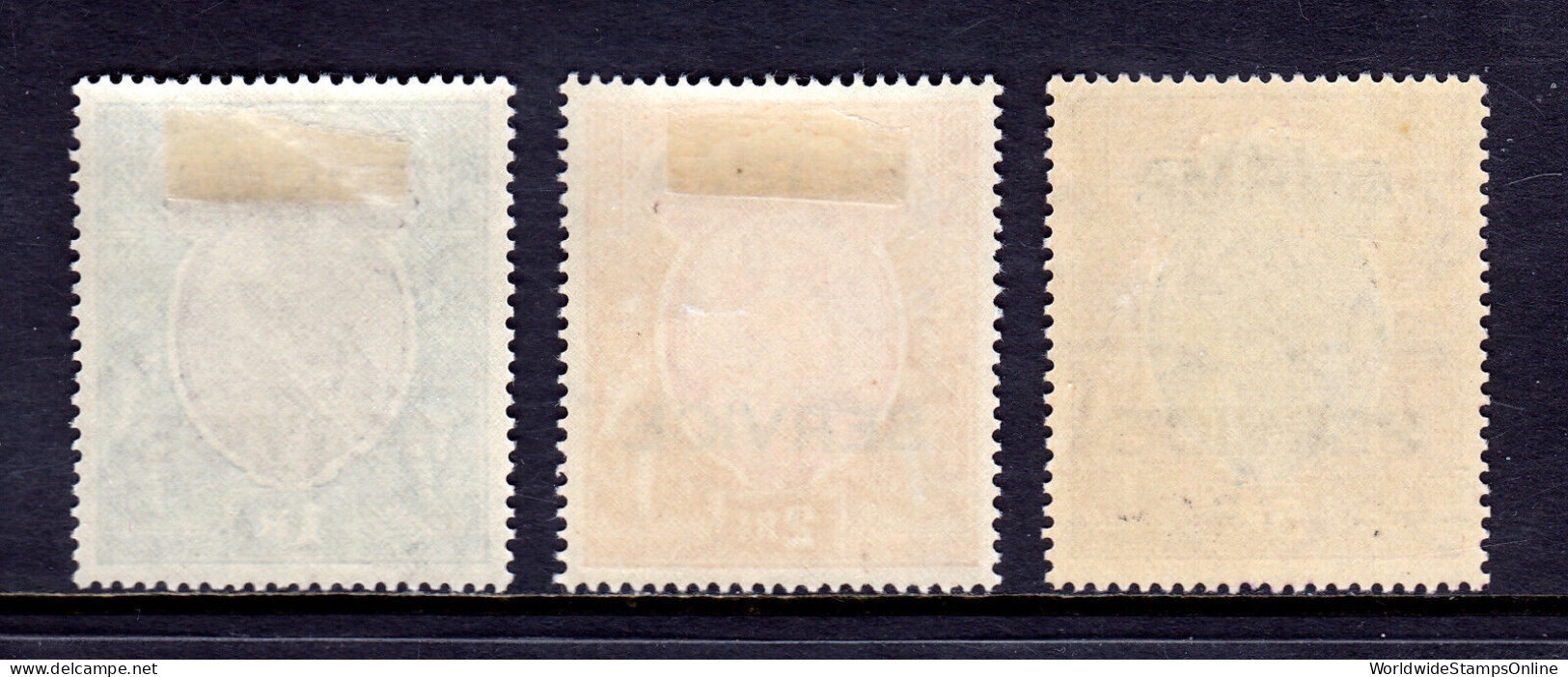 BURMA — SCOTT O11, O12, O13 — 1937 KGV 1r, 2r, 5r OFFICIALS — MH — SCV $285 - Burma (...-1947)