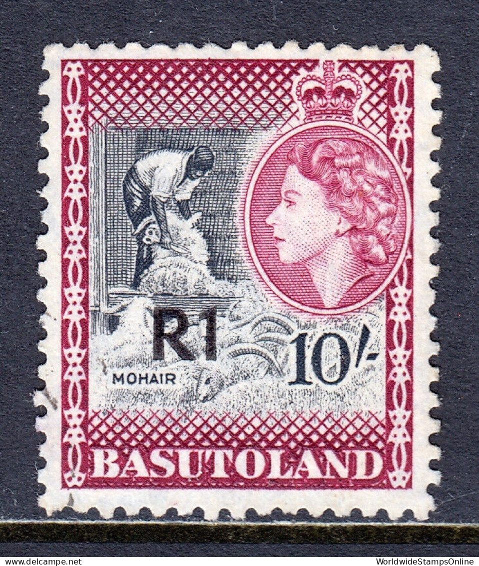 BASUTOLAND — SCOTT 71a — 1961 QEII 1R SURCHARGE, TYPE I — USED — SCV $27 - 1933-1964 Kolonie Van De Kroon