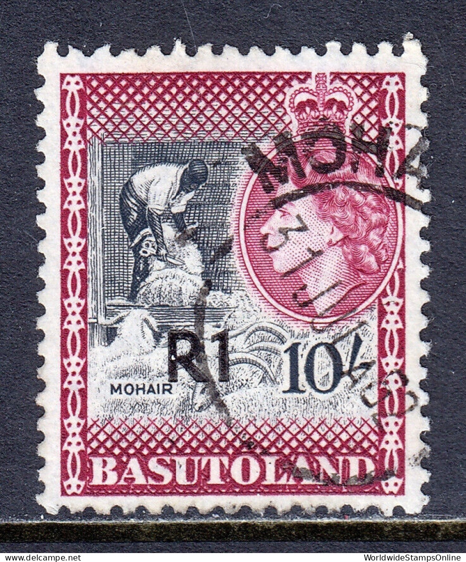 BASUTOLAND — SCOTT 71a — 1961 QEII 1R SURCHARGE, TYPE I — USED — SCV $27 - 1933-1964 Kolonie Van De Kroon