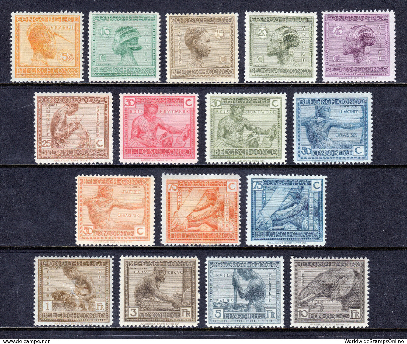 BELGIAN CONGO — SCOTT 88/111 — 1923-27 PICTORIAL ISSUE — MH — SCV $53 - Ungebraucht