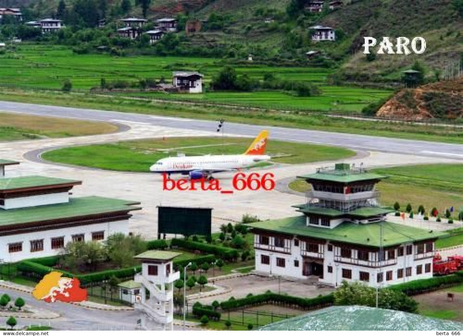Bhutan Paro International Airport New Postcard - Bután