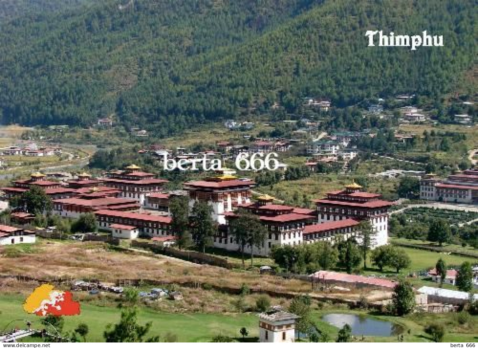 Bhutan Thimphu Overview New Postcard - Bhoutan