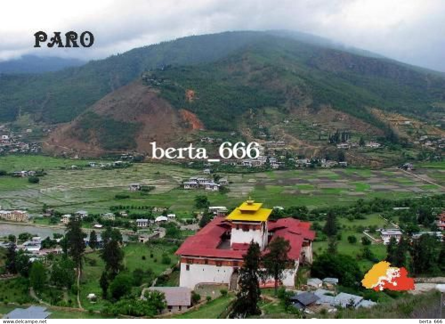 Bhutan Paro Valley Landscape New Postcard - Bután