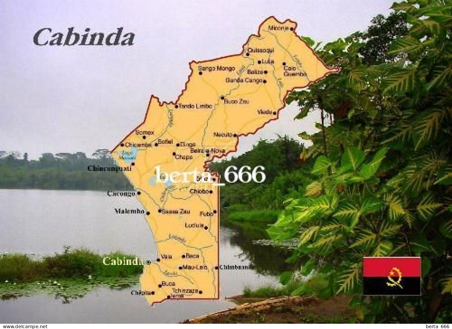 Angola Cabinda Exclave Map New Postcard * Carte Geographique * Landkarte - Angola