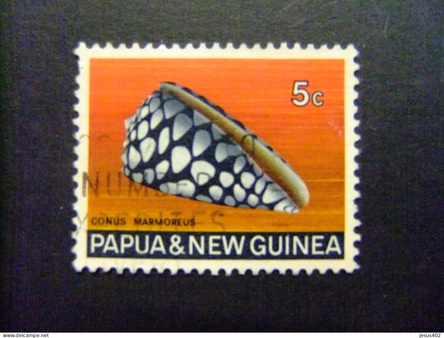 52 PAPUA NEW GUINEA / NUEVA GUINEA 1968 / FAUNA CONUS MARMOREUS / YVERT 138 FU - Coquillages