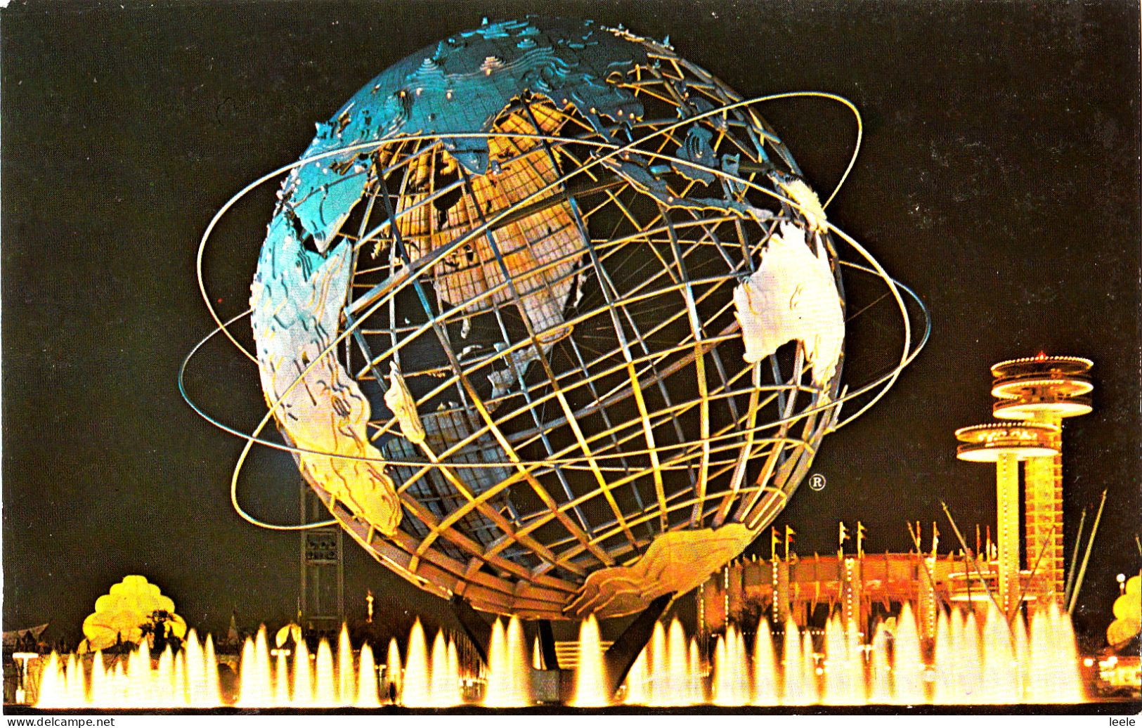 CY37. Vintage US Postcard. New York World's Fair. The Unisphere At Night. - Expositions