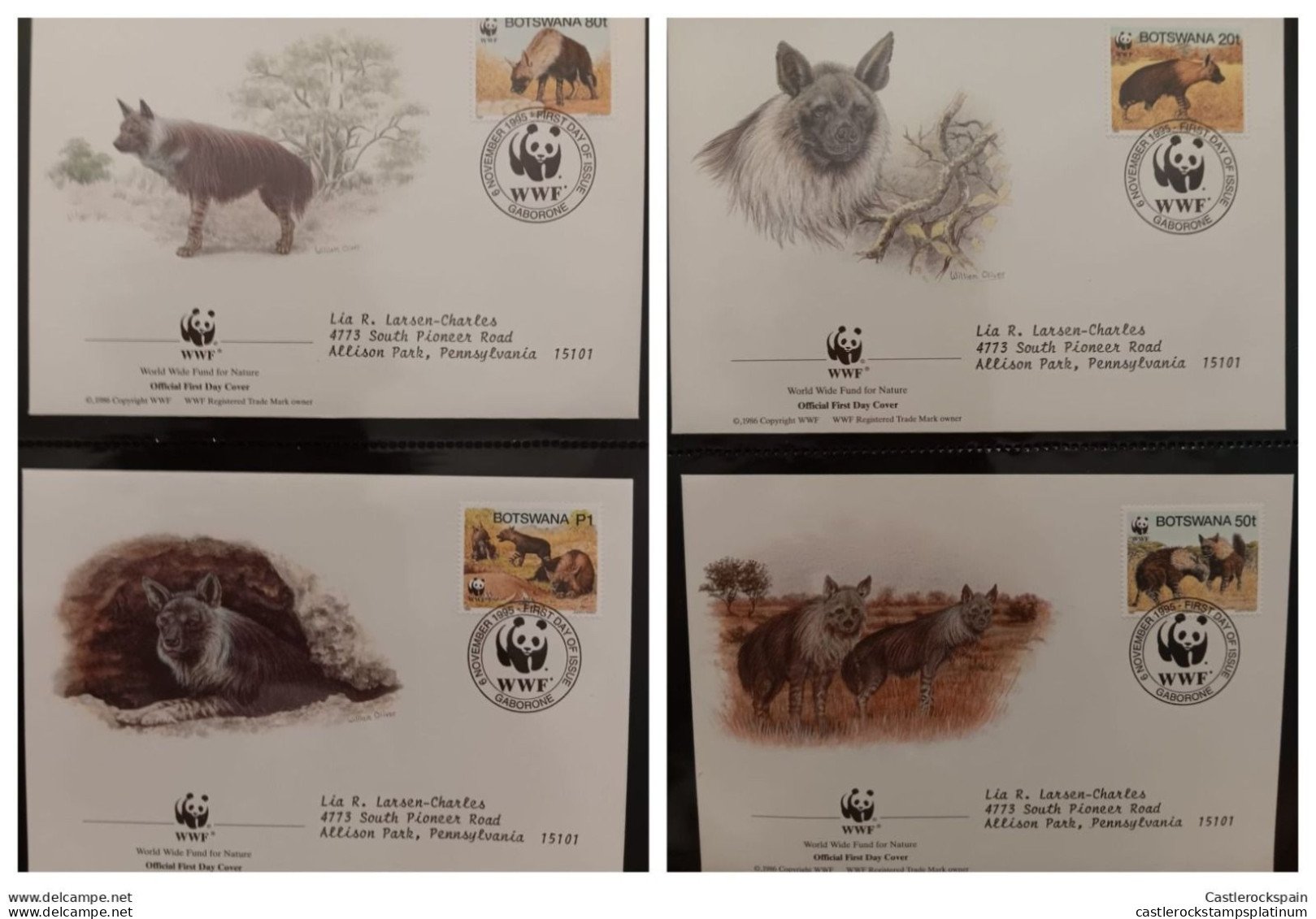 O) 1996 LITHUANIA, WWF - WORLD WILDLIFE FUND, STUMBRAS BISON BONASUS, HABITAT, FDC XF - Lituania