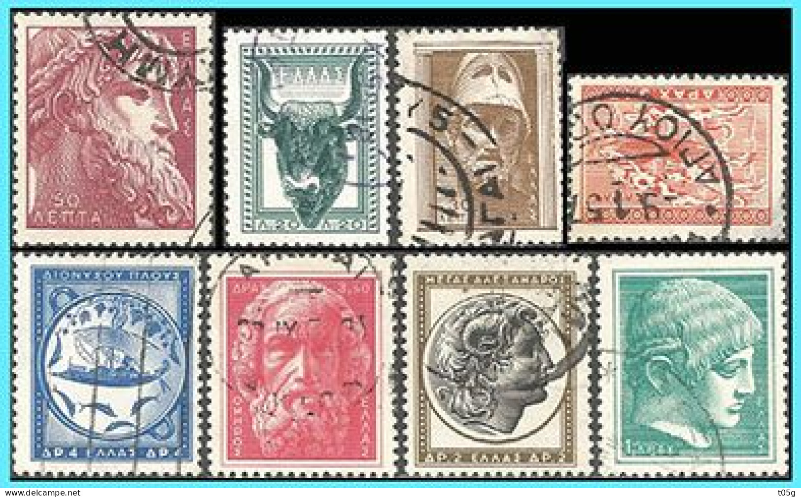 GREECE- GRECE- HELLAS 1955: Ancient Greek Art II Compl. Set  Used - Used Stamps
