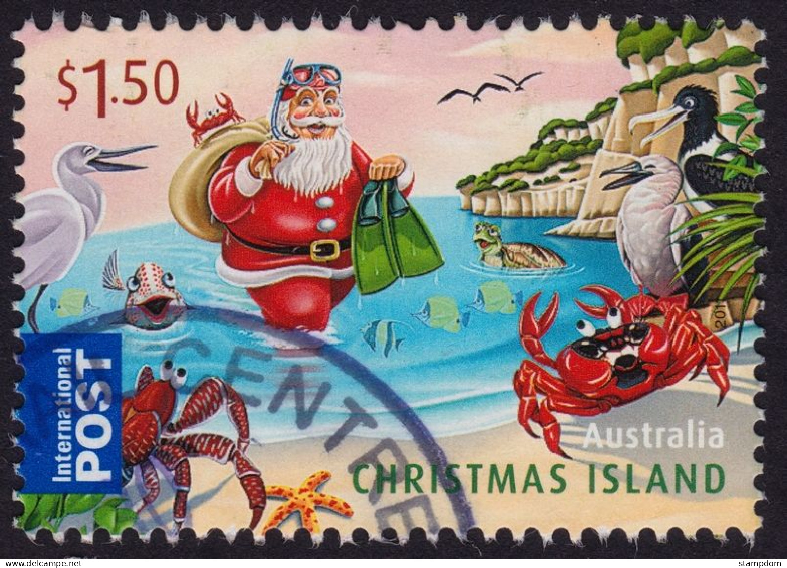 AUSTRALIA CHRISTMAS ISLAND 2011 Christmas $1.50 Sc#498 USED @O448 - Christmas Island
