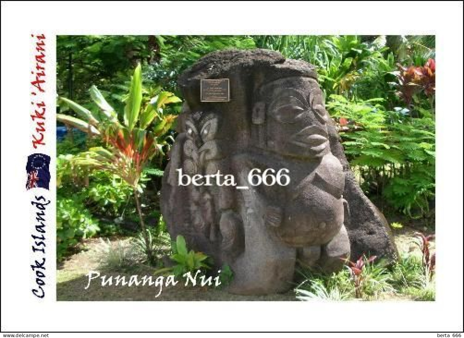 Cook Islands Punanga Nui Market Carving New Postcard - Islas Cook