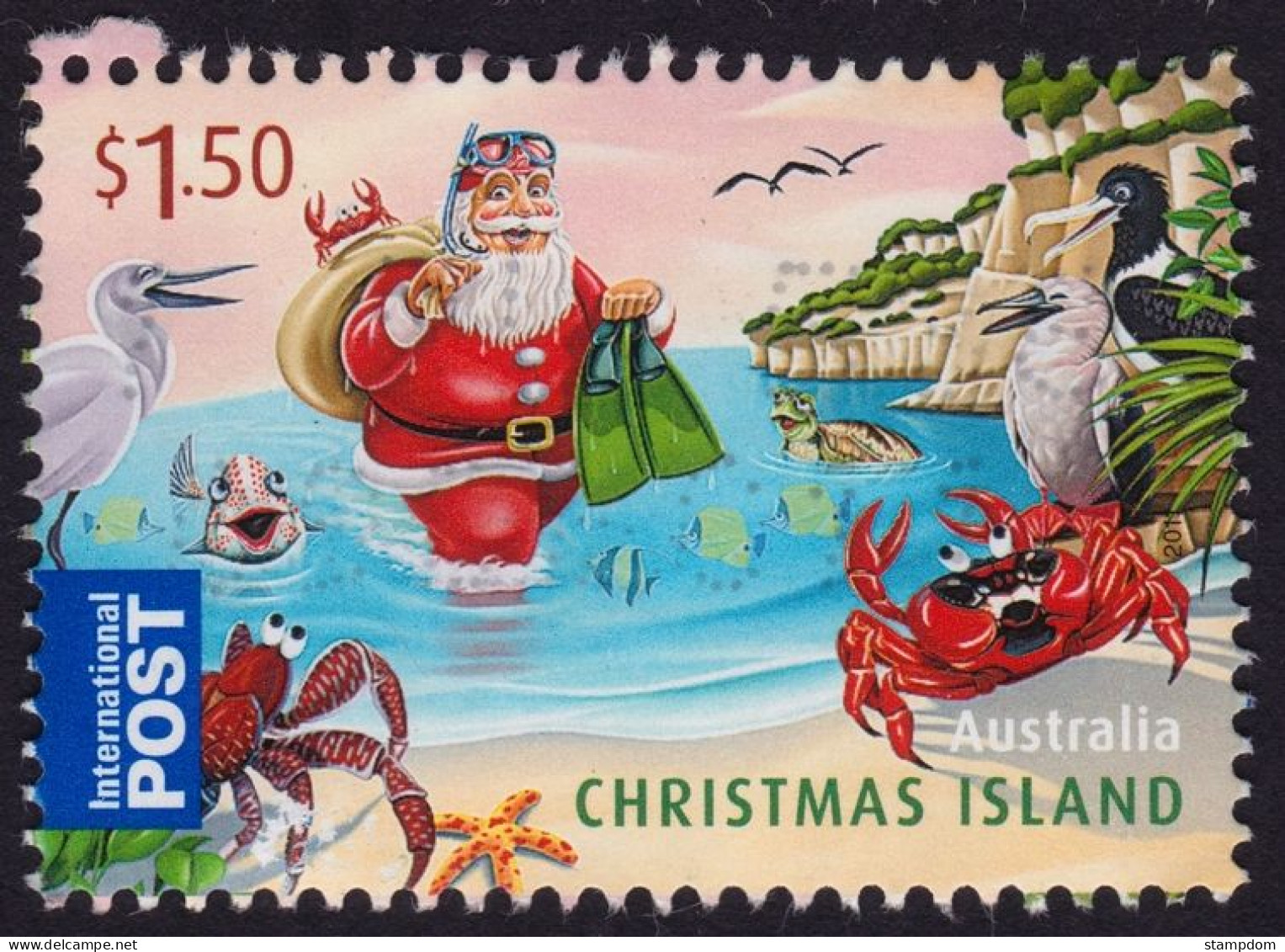 AUSTRALIA CHRISTMAS ISLAND 2011 Christmas $1.50 Sc#498 USED @O451 - Christmas Island