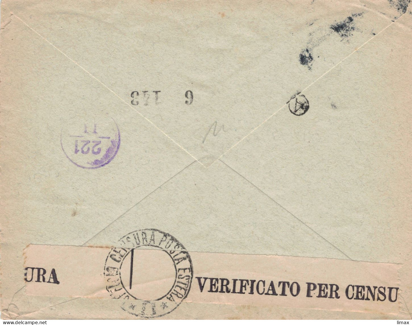 Credito Italiano Milano 1942 > Incasso Bank Rotterdam - Zensur Ad - Verificato Per Censura Posta Estera - XX Mussolini Z - Franking Machines (EMA)