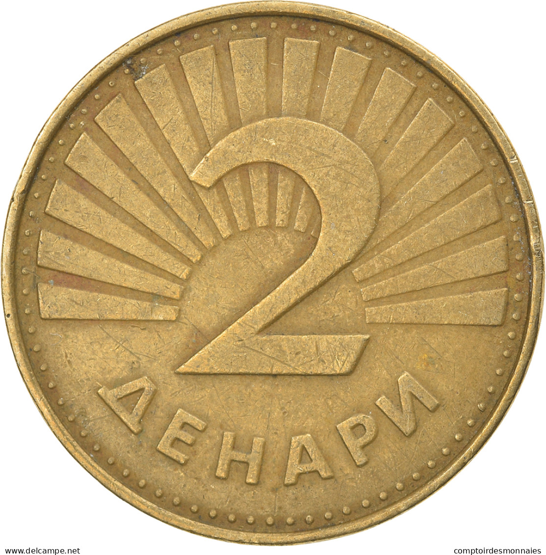 Monnaie, Macédoine, 2 Denari, 1993, TTB, Laiton, KM:3 - Macedonia Del Norte