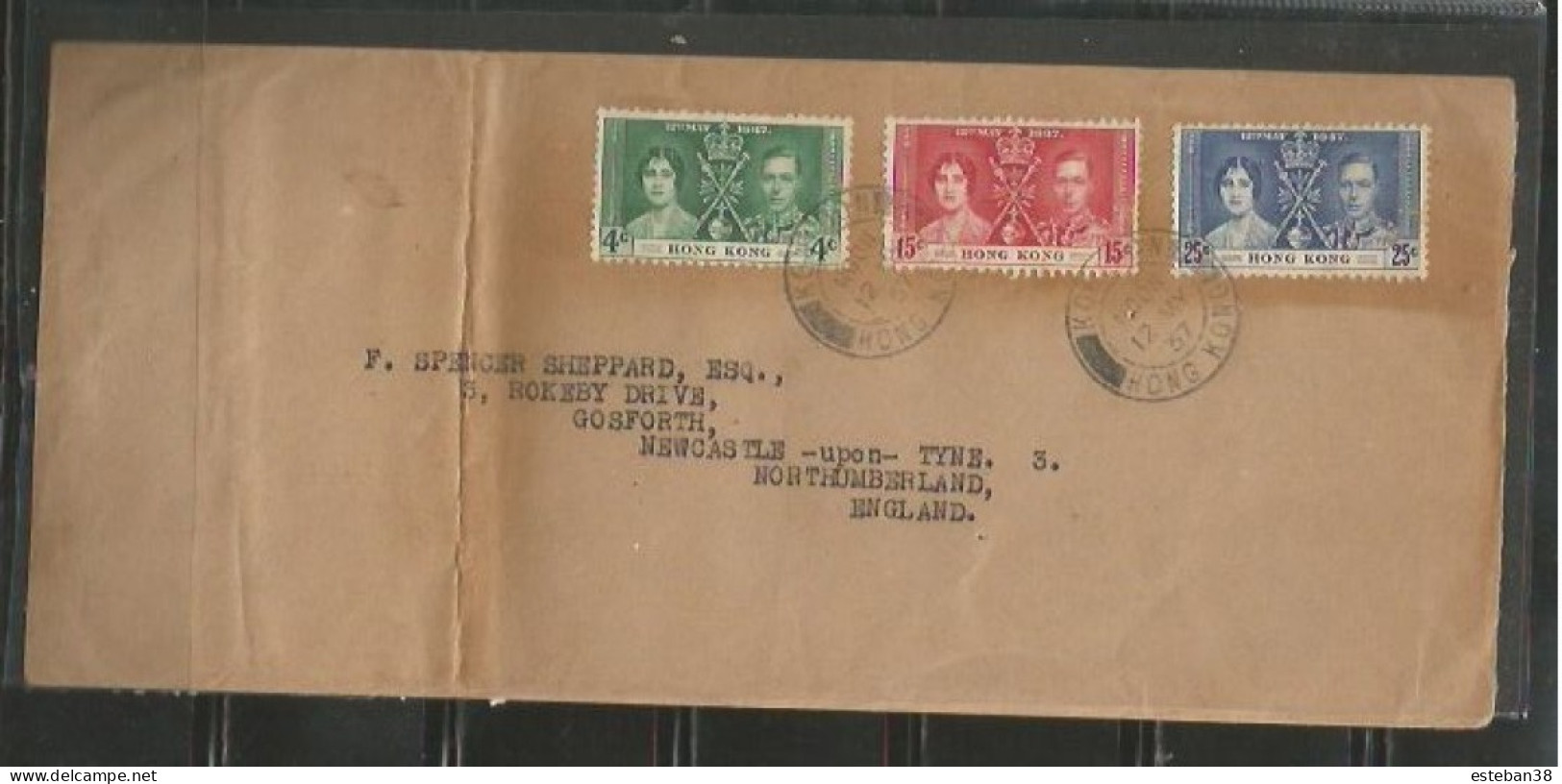 Hong Kong Cover Sent To United Kingdom - Enteros Postales