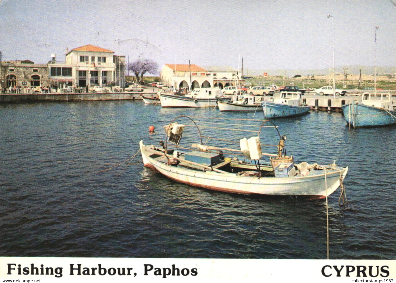 PAPHOS. FISHING HARBOUR, BOAT, ARCHITECTURE, BRIDGE, CAR, CYPRUS, POSTCARD - Chipre