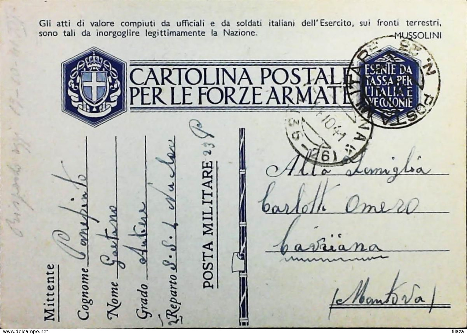 POSTA MILITARE ITALIA IN GRECIA  - WWII WW2 - S6796 - Military Mail (PM)