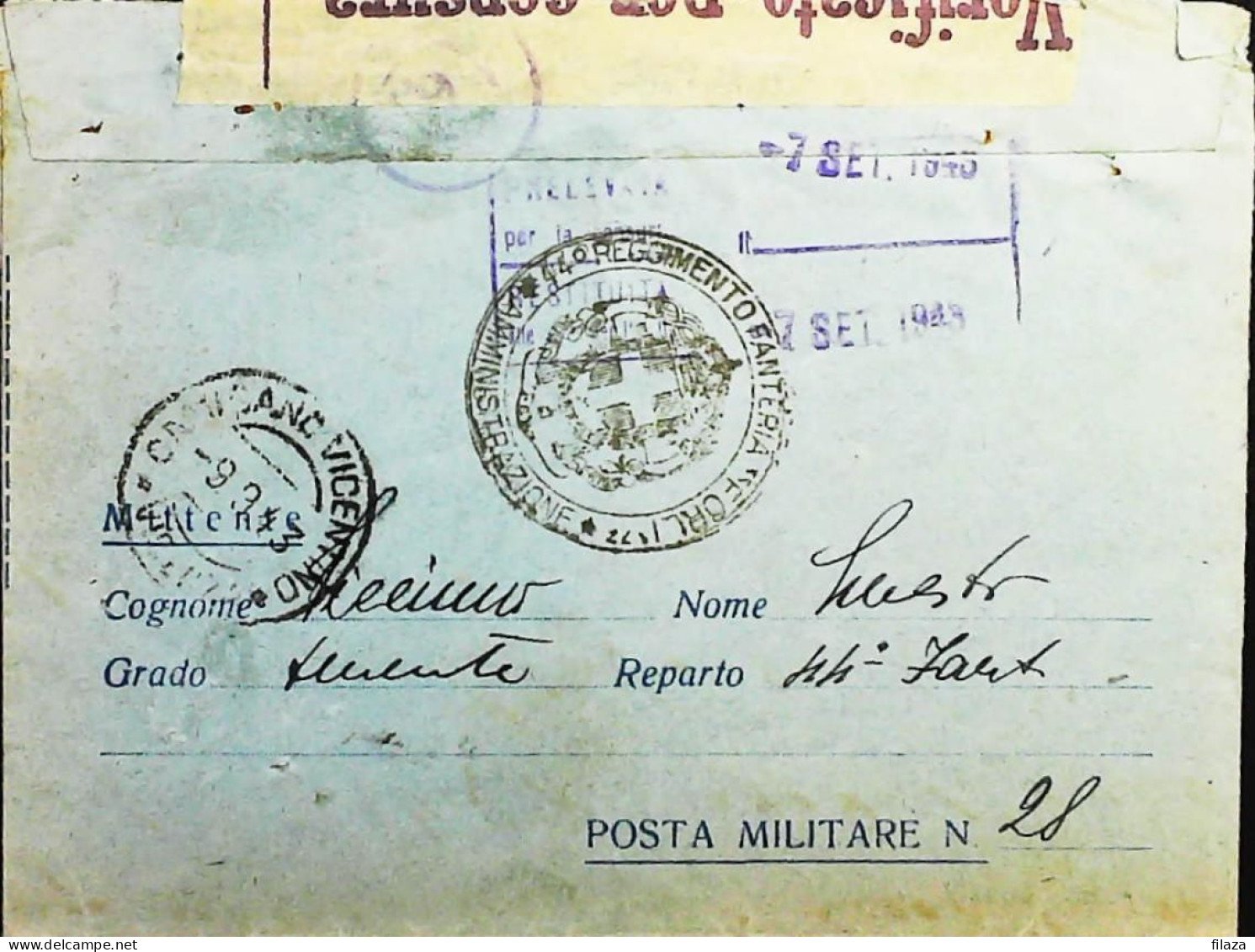 POSTA MILITARE ITALIA IN GRECIA  - WWII WW2 - S6790 - Posta Militare (PM)