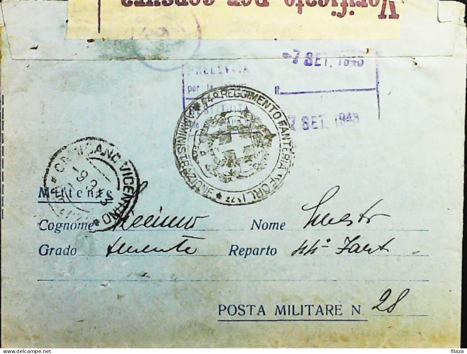 POSTA MILITARE ITALIA IN GRECIA  - WWII WW2 - S6790 - Militärpost (MP)