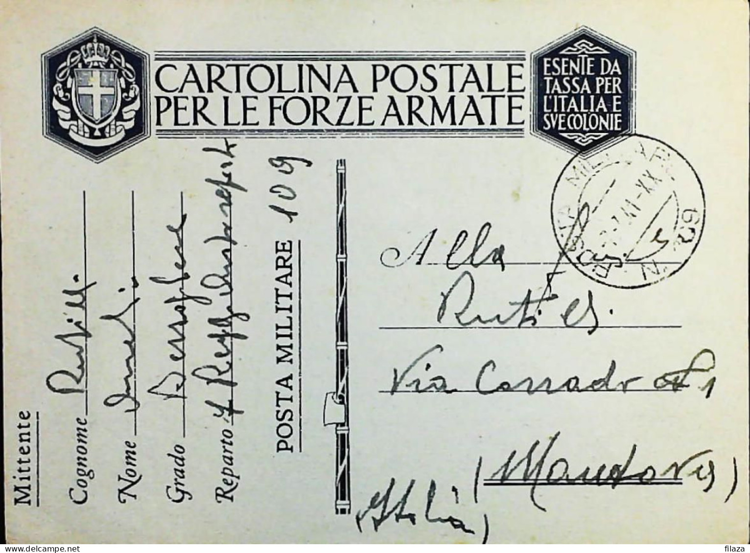 POSTA MILITARE ITALIA IN LIBIA  - WWII WW2 - S6720 - Military Mail (PM)
