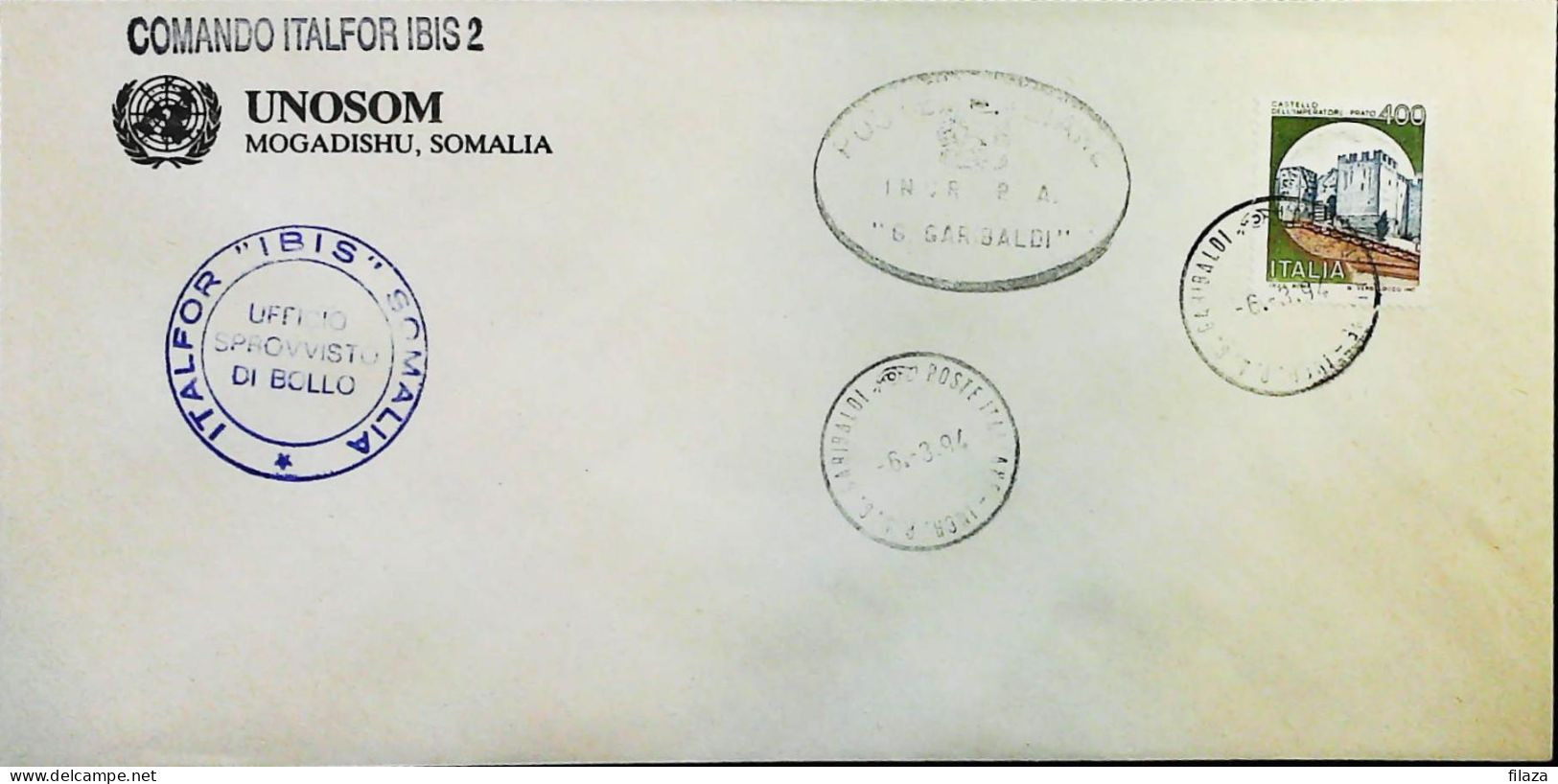 Italy - Military - Army Post Office In Somalia - ONU - ITALFOR - IBIS - Incrociatore Garibaldi  - S6665 - 1991-00: Poststempel