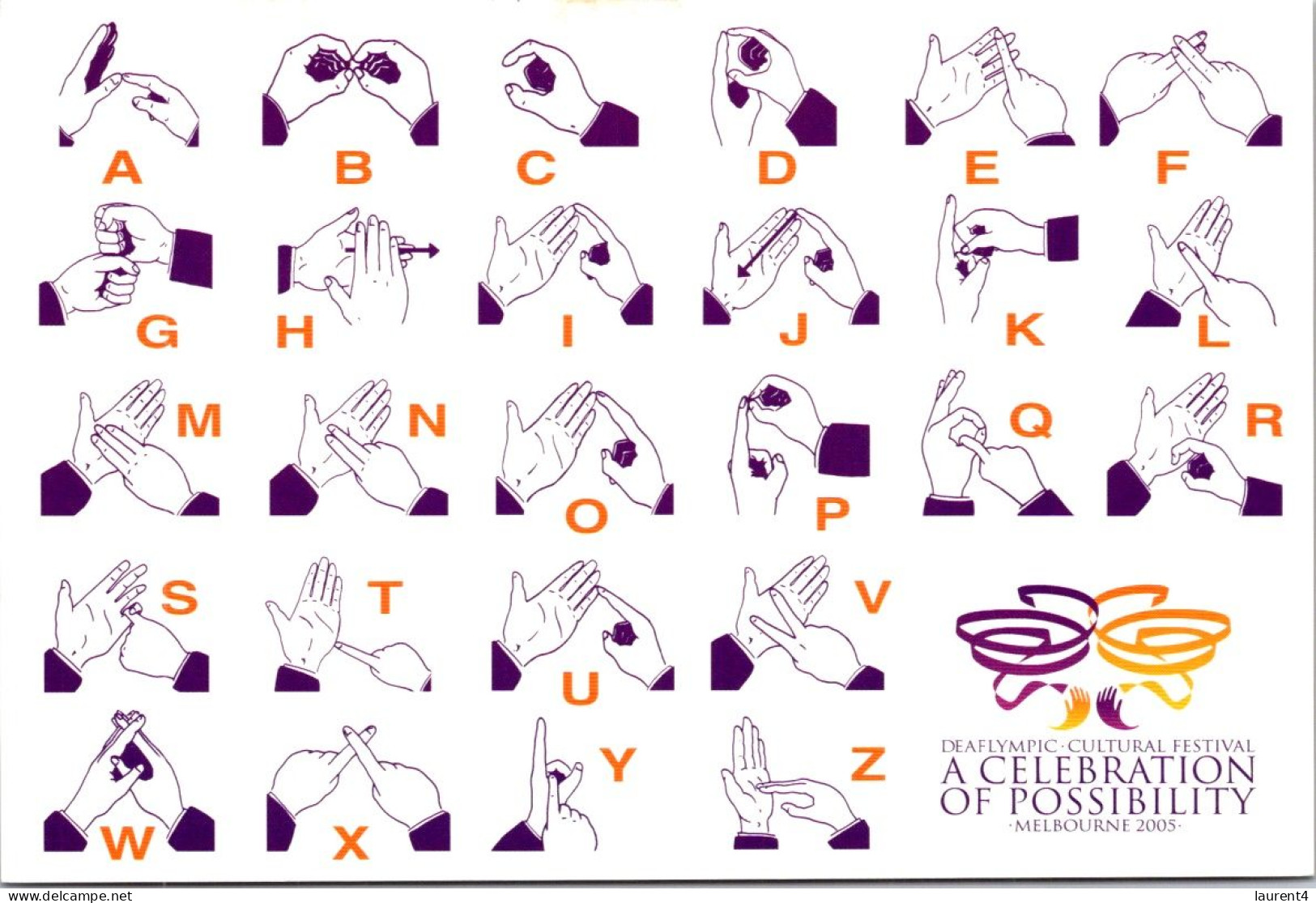 2-4-2024 (4 Y 45) Deaf Peoples Alphabet (A To Z) Alpabet Pour Les Sourd Et Muet (Victoria) - Santé